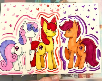 Cutiemark Crusaders MLP Artwork - 5x7