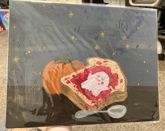 Ghost Toast Acrylic Painting