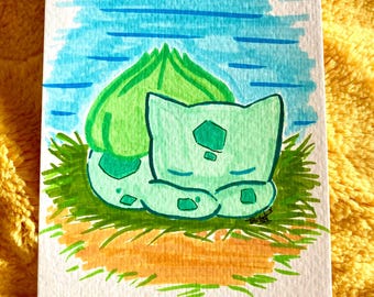 Bulbasaur Pokemon Artwork - 4x6