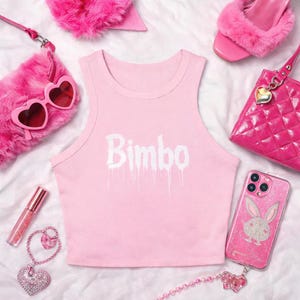 Bimbo micro rib racer tank top, Y2K bimbocore aesthetic, 2000s fashion, Ribbed racer tank top, bimbo aesthetic, Y2K fashion essential image 10