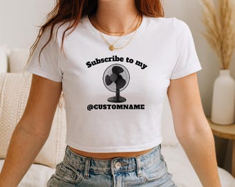Custom "Subscribe to My Fans" Crop Top Tee, OnlyFans T-shirt, Bella + Canvas Crop Top, NSFW OnlyFans T-shirt, Onlyfan Apparel
