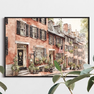 Boston Wall Art, Boston Print, Boston Art, Boston Download, New England Print, Boston Print, Beacon Hill Print, Boston, Digital Wall Art