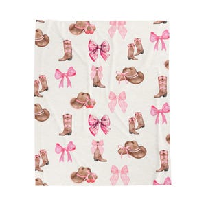 Cowgirl Chic Velveteen Plush Blanket, Cozy Throw for Home, Perfect Gift for Country Lovers, Farmhouse Decor,  Cozy