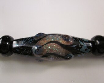 Encased Swirls Lampwork Beaded Ballpoint Pen: Artisan Crafted OOAK
