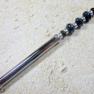 Stylus, Lampwork Beaded, Silver, Artisan Crafted, OOAK, SRAJD, Unique, One of a Kind, Touch Screen Stylus image 5