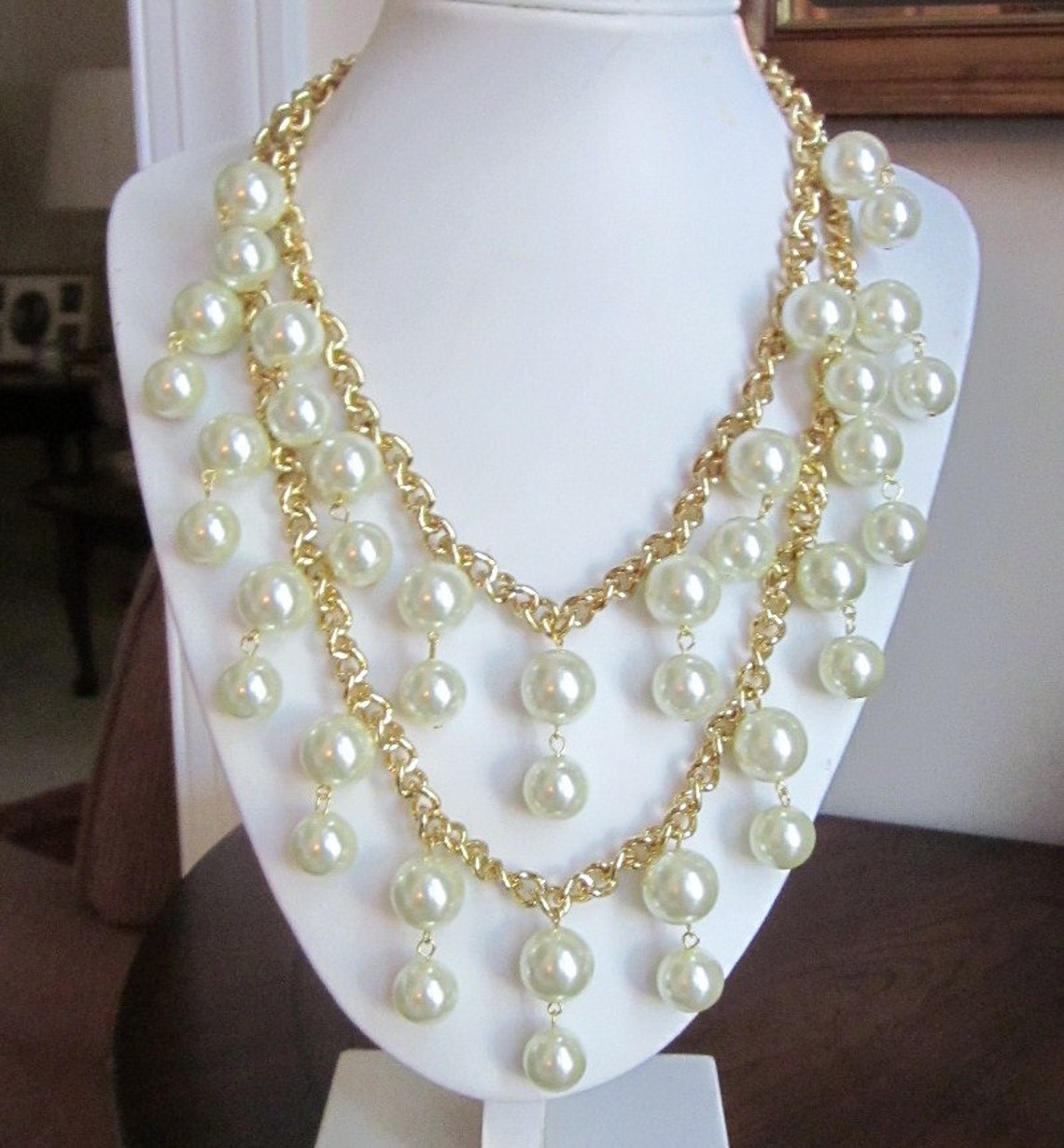 2 Broke Girls Necklace the caroline Gold and Pearl Necklace inspired by ...