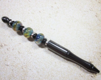 Perles au chalumeau, stylo à bille, Artisan conçu, celui d’une main de genre, SRAJD, fabriqué en verre, Unique, OOAK