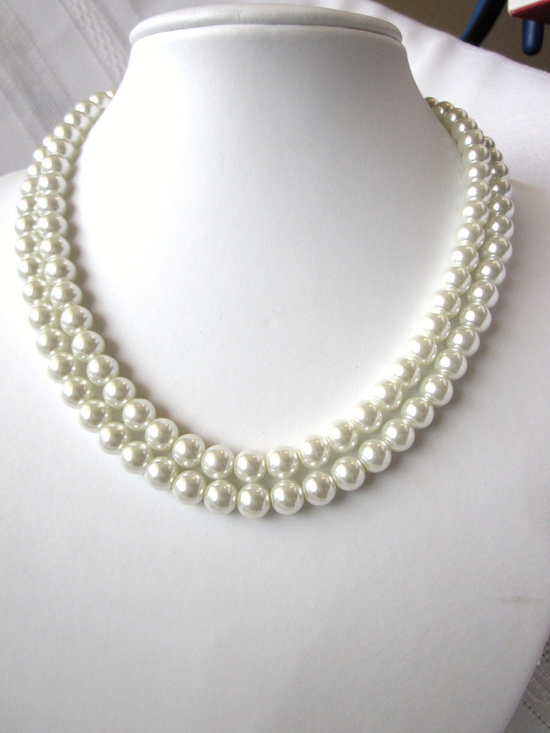 Double Strand Pearl Necklace Elegant Swarovski Pearls | Etsy