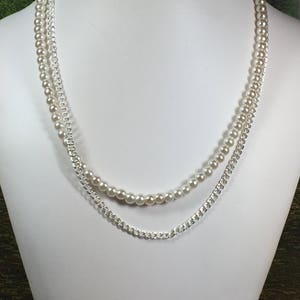 Pearls and Chains Necklace Interchangable Muli Strand Pearl Necklace Pearls, Removable Statement Piece, Custom, Made to Order image 4