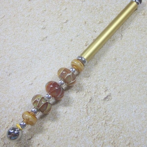 Stylus, Lampwork Beaded, Golden, Artisan Crafted, OOAK, SRAJD, Unique, One of a Kind, Touch Screen Stylus
