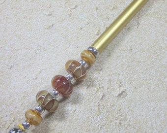 Stylus, Lampwork Beaded, Golden, Artisan Crafted, OOAK, SRAJD, Unique, One of a Kind, Touch Screen Stylus