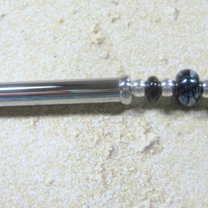 Stylus, Lampwork Beaded, Silver, Artisan Crafted, OOAK, SRAJD, Unique, One of a Kind, Touch Screen Stylus image 3