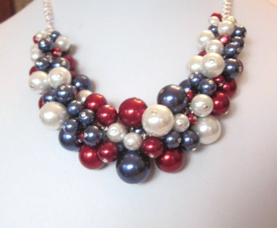 Red and navy best sale necklace