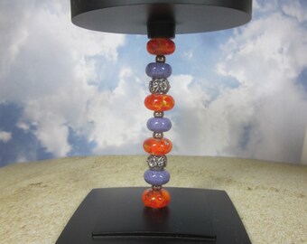 Beaded Candle Holder - Tall, Artisan Lampwork Glass, Hand Crafted, Metal, Unique, Beadable, Decorative, OOAK, SRAJD