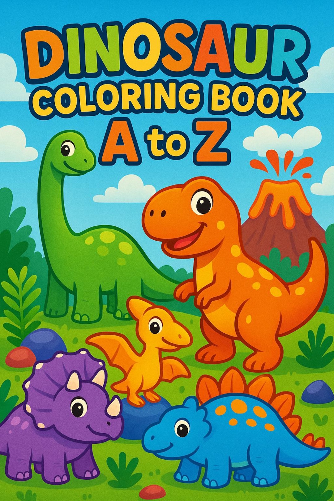 A–Z Dinosaur Coloring Book for Kids | Printable PDF | Educational Fun ...