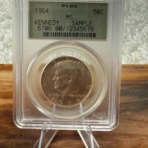 1964 Silver Kennedy Half Dollar &quot;SAMPLE&quot; Coin - PCGS Slabbed