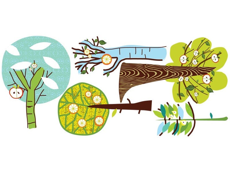 Enchanted Forest Trees Reusable Fabric Wall Decals by Pop & Etsy