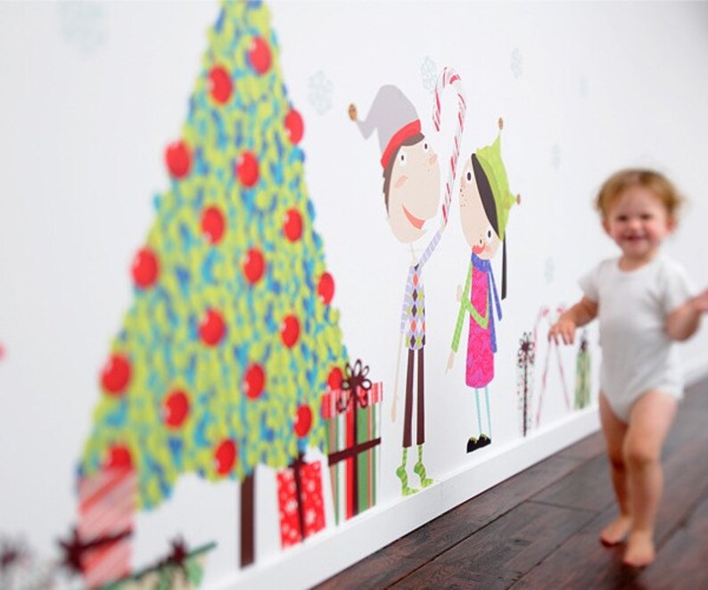 Christmas Themed Reusable Fabric Wall Decals by Pop & Lolli Etsy