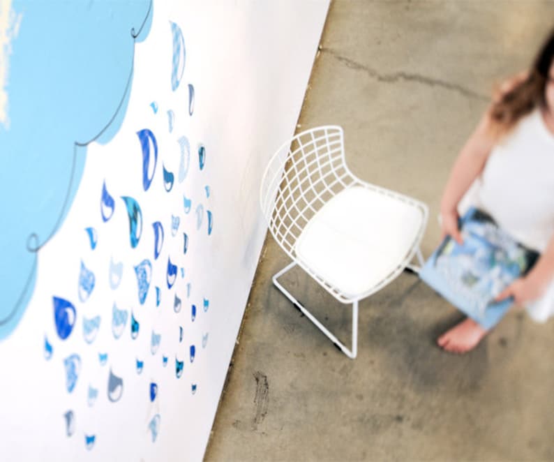 Rainy Day Drops Eco-Friendly Reusable Fabric Wall Decals by Pop /& Lolli