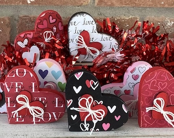 Handcrafted Valentine Wood Heart: Tiered Tray Decor