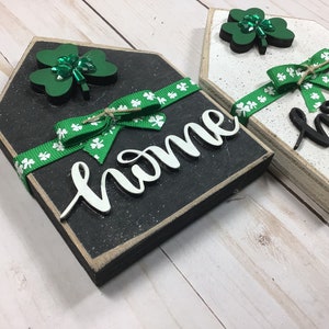 St Patricks Day blocks, tiered tray decor, tray decor, rustic decor, farmhouse decor, tiered tray decor, st patricks decor, shamrocks image 3