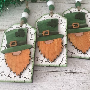 Hand-Painted Leprechaun Tag: St Patrick's Day Tiered Tray Decor