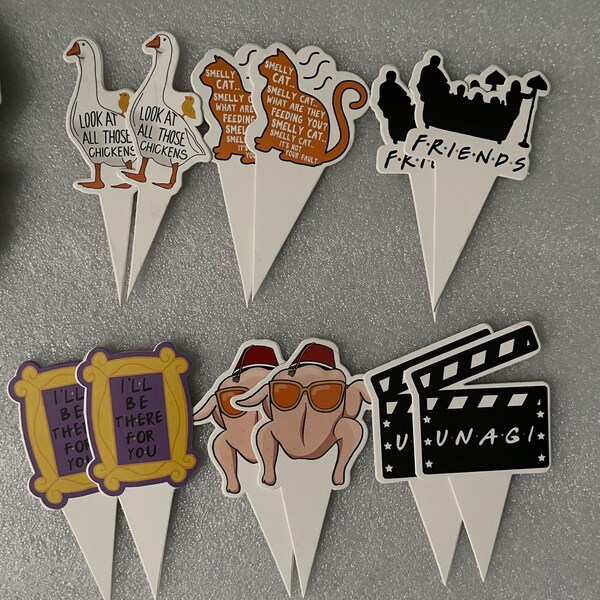 Set of 12 friends theme, cupcake toppers