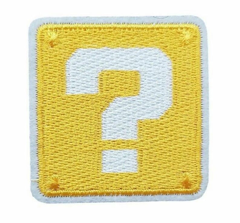 Mario Question Mark Gold Block Embroidered Patch Iron / Sew On - Etsy