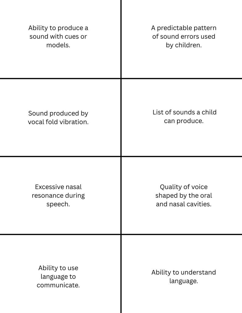 SLP Praxis Flashcards | Fundamentals Study Set (40+ Terms) - Etsy