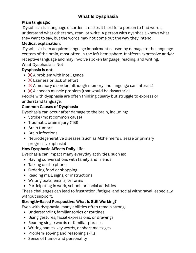 Syphasera Aphasia Dysphasia Communication Workbook for Adults | 35+ Functional ...