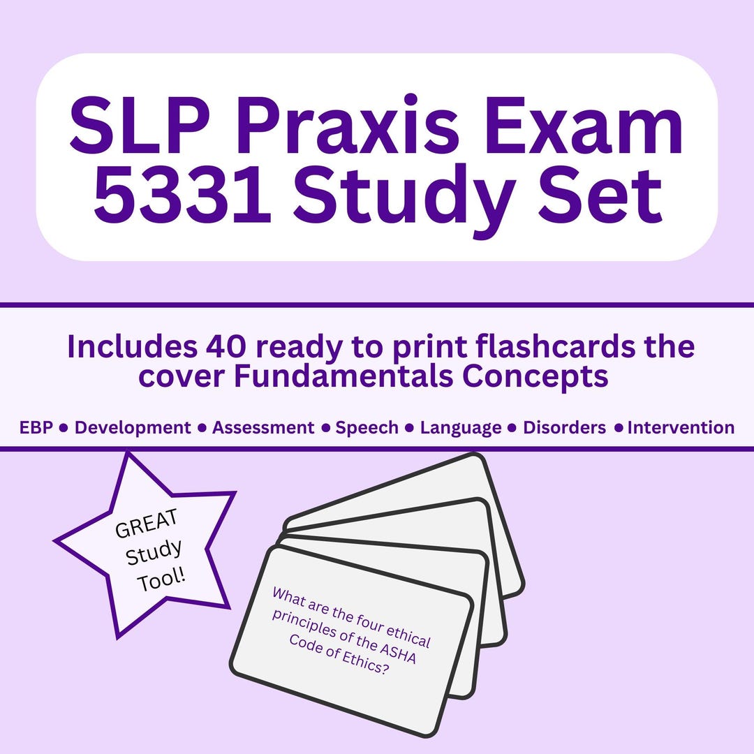 SLP Praxis Flashcards | Fundamentals Study Set (40+ Terms) - Etsy