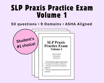 Test di pratica e strumento di studio per l'esame SLP Praxis 2026 - Allineato ASHA - 50 domande Esame n. 1