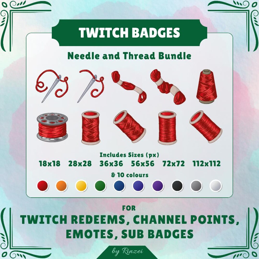 Needle and Thread Twitch Badge Pack - Etsy