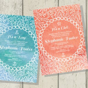Nautical Under the Sea Baby Shower Invitations