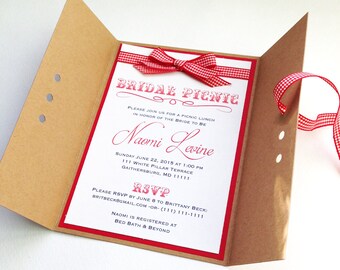 Rustic Picnic Bridal Shower Invitations