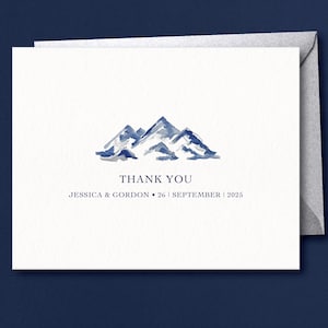Tarjetas de agradecimiento impresas Boda en la montaña Tarjetas de agradecimiento personalizadas