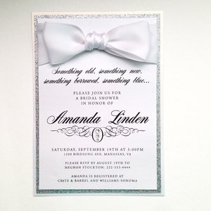 White and Silver Rhinestone Invitations