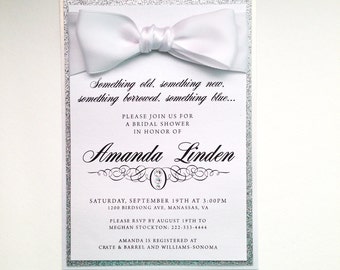 White and Silver Rhinestone Invitations