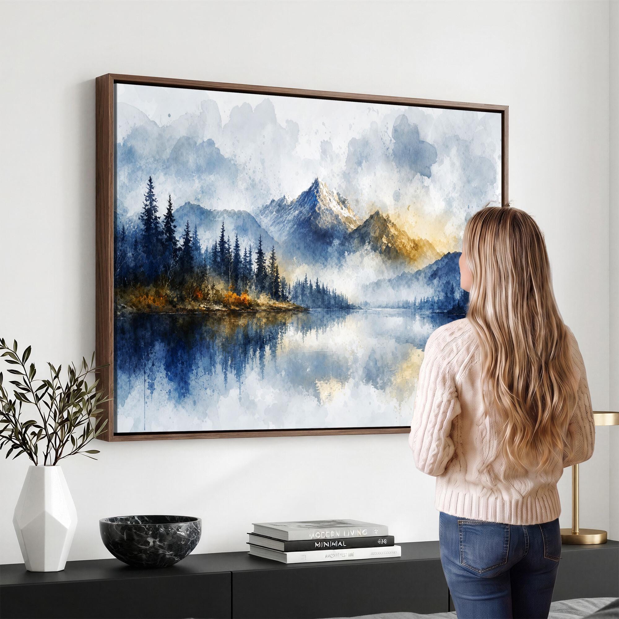 絵画 Brown Mountain Brown Mountain Wall Art Canvas - Etsy