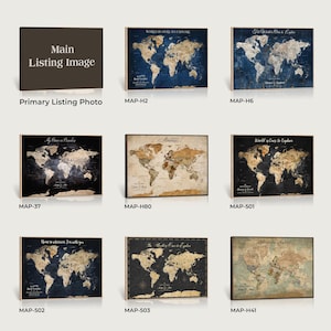 Personalized Push Pin World Map Canvas Print, Dark Blue Travel Art - Etsy