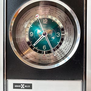 Vintage Howard Miller World Time Desk Clock | 1980s Raytheon Corporate Award (Model 622-340)