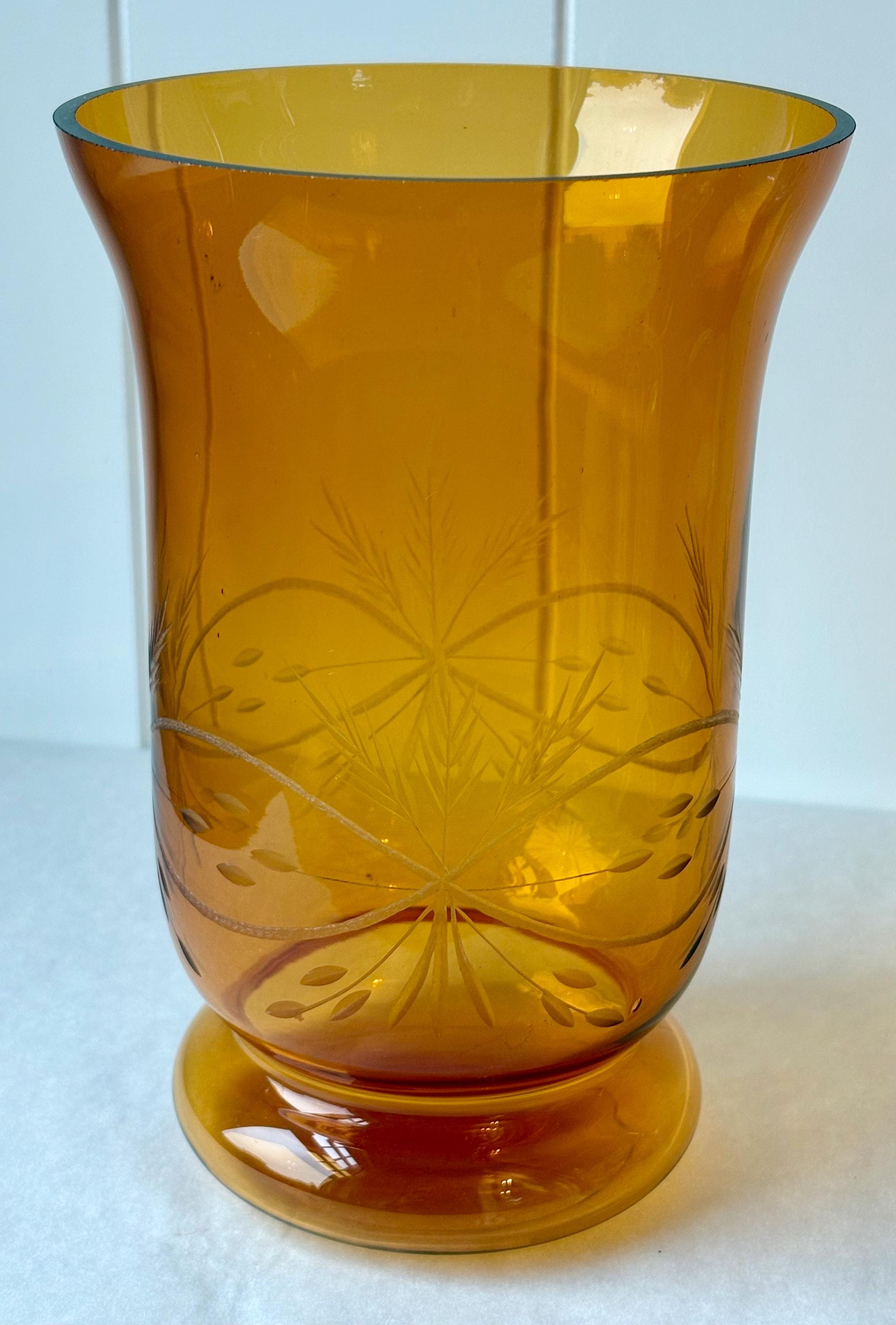 Mid Century Amber Glass - Etsy