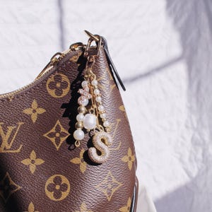 Personalized Christian Gold Letter Keychain with Cross Charm and Pearl Beads