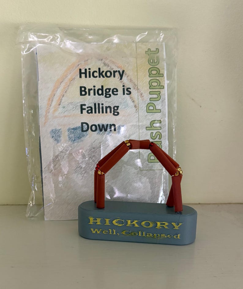 Push Puppet: Hickory Bridge is Falling Down - Etsy