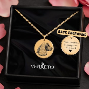 Loyal Cocker Spaniel Necklace, Custom Engraved Dog Pendant, Symbol of Devotion & Love, Thoughtful Gift for Pet-Loving Women