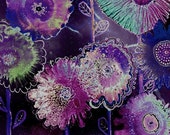 Flower Artwork, Contemporary Art, Trendy Art, Pink Abstract Painting, Alcohol Ink Art Print, Purple Floral Wall Art, Hippy Art, Giclee Print