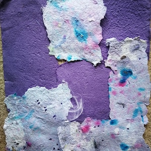 Kit de papier de collage, papier de bord de pont, chiffon de coton, décopauge, belle mauve Papercraft, fabrication de cartes recyclées décoratives, art
