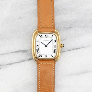 Vintage Cartier Gondolo Automatique 18K Yellow Gold 1980s White Roman Numeral Dial