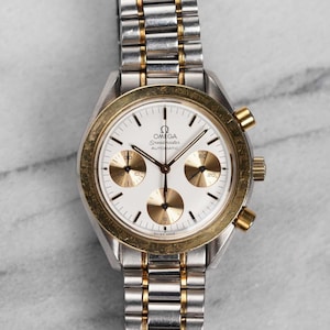 Omega Speedmaster Two Tone Automatic Chronograph White Dial 39mm Case