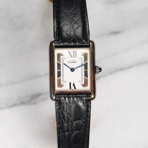 Vintage Cartier Tank 1980s Trinity White Dial Quartz 23x30mm Case